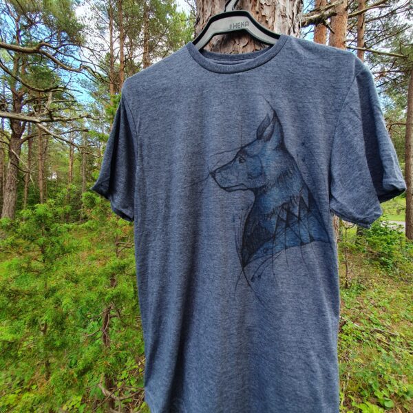 T-särk hundiga (tumehall) unisex